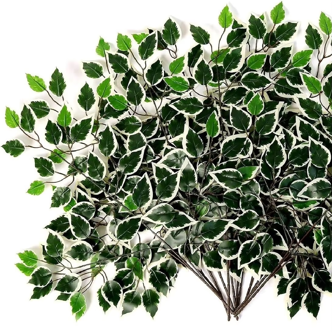 20969 (12 Sticks) Artificial Green Garland Fake Leaf Ficus Plants, Flowers Hanging for Wedding Party Home Garden Kitchen Office Outdoor Greenery Wedding Wall Decoration