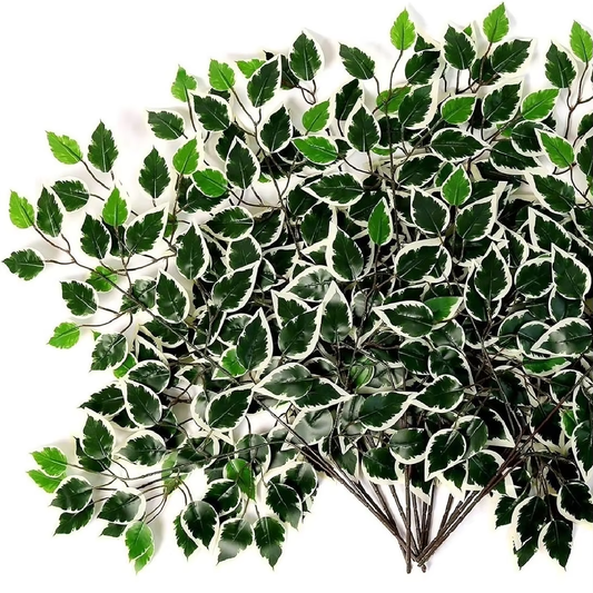 20969 (12 Sticks) Artificial Green Garland Fake Leaf Ficus Plants, Flowers Hanging for Wedding Party Home Garden Kitchen Office Outdoor Greenery Wedding Wall Decoration