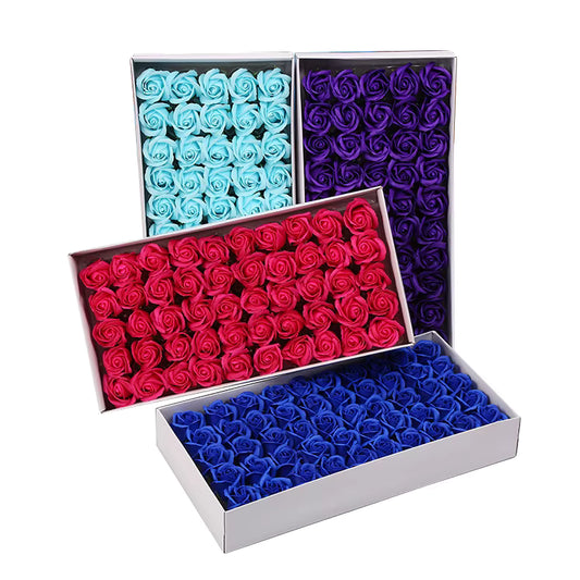 10881 10881 Decor Premium Artificial Rose Box - 50 Scented - Ideal for Decoration, Home/Office Decor, Gifts, Crafts, DIY, Bouquets, Cake Decorating {Multicolour}