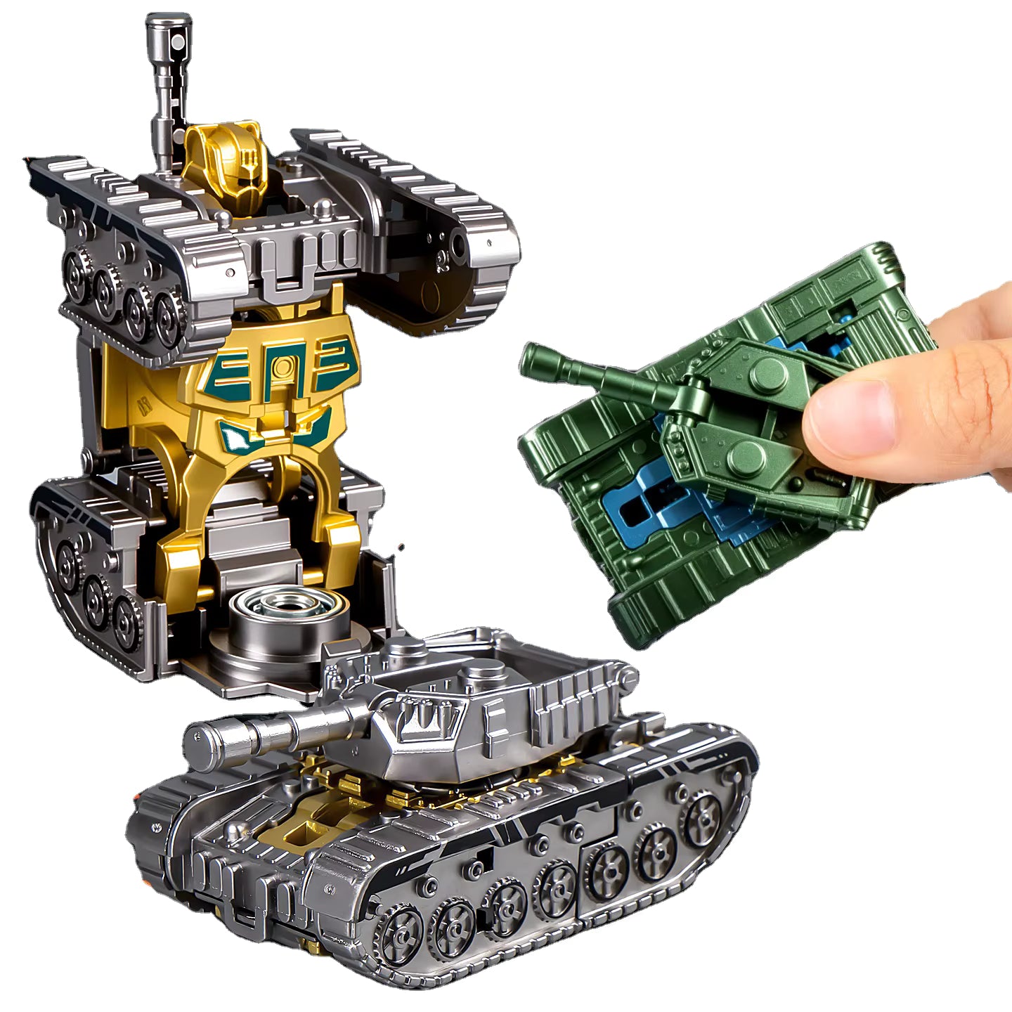 20822 Juguete Giratorio Transformable Barato, Trompo Antiestres para Adultos y Ninos, 3 in 1, Juguetes Robot Tanque Deformable