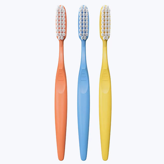 S-123A Elastic Medium Manual Toothbrushes for Adults, Regular Size Head {Multicolor}