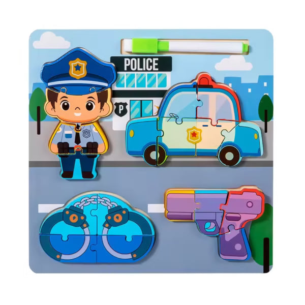 020056 3D Puzzle Model Professional Tool Drawing Board Young Children Education Wooden Puzzle 3-6 Years Old Baby Toy