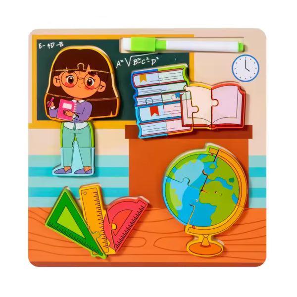 020056 3D Puzzle Model Professional Tool Drawing Board Young Children Education Wooden Puzzle 3-6 Years Old Baby Toy