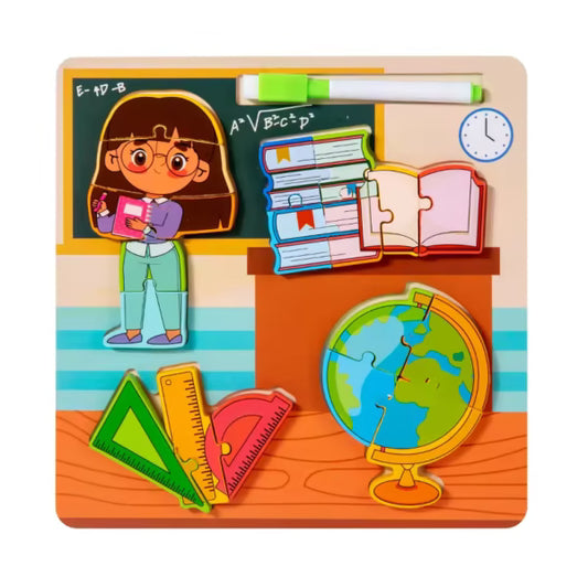 020056 3D Puzzle Model Professional Tool Drawing Board Young Children Education Wooden Puzzle 3-6 Years Old Baby Toy