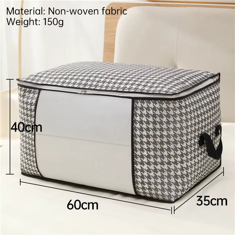11308 Foldable Clothes Storage Bags with Zipper & Handles – Large Capacity Blanket Storage {Size 22*16*12}