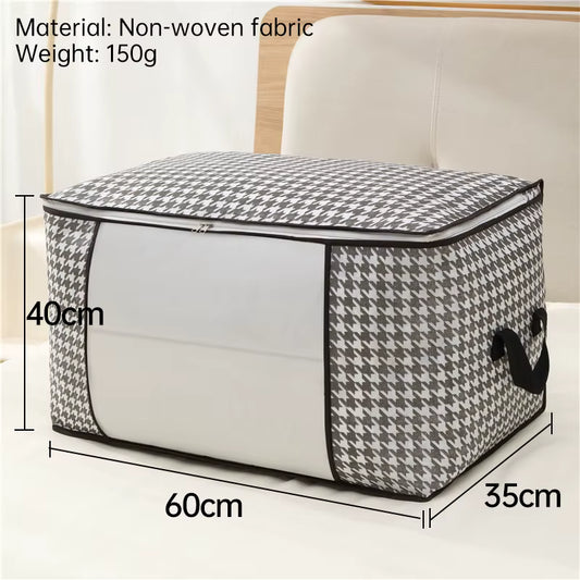 11308 Foldable Clothes Storage Bags with Zipper & Handles – Large Capacity Blanket Storage {Size 22*16*12}