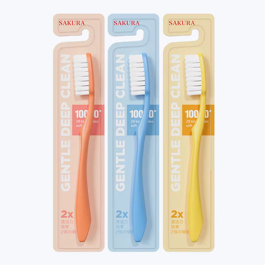 S-123A Elastic Medium Manual Toothbrushes for Adults, Regular Size Head {Multicolor}