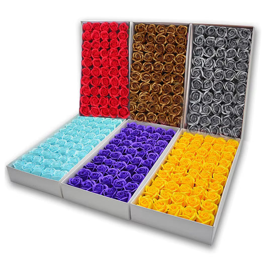 10881 10881 Decor Premium Artificial Rose Box - 50 Scented - Ideal for Decoration, Home/Office Decor, Gifts, Crafts, DIY, Bouquets, Cake Decorating {Multicolour}