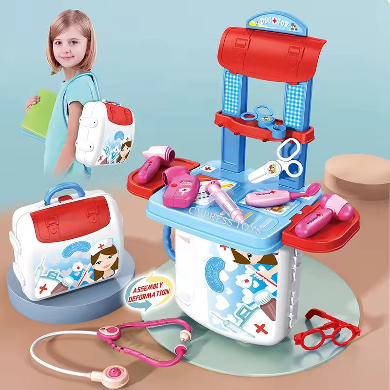 678-127A 2 in 1 Backpack Little Doctor Operation Toy Set