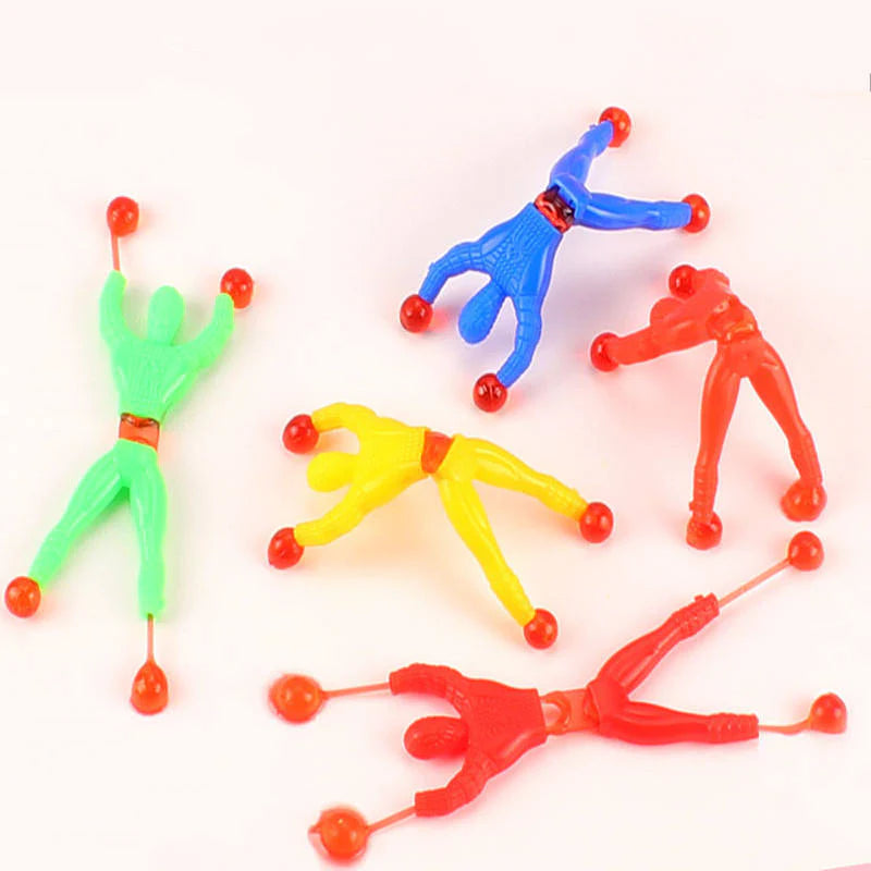 20493- 5 Pcs Sticky Wall Climbing Spiderman Rolling Men Tricky Toys for Party Favor Kids