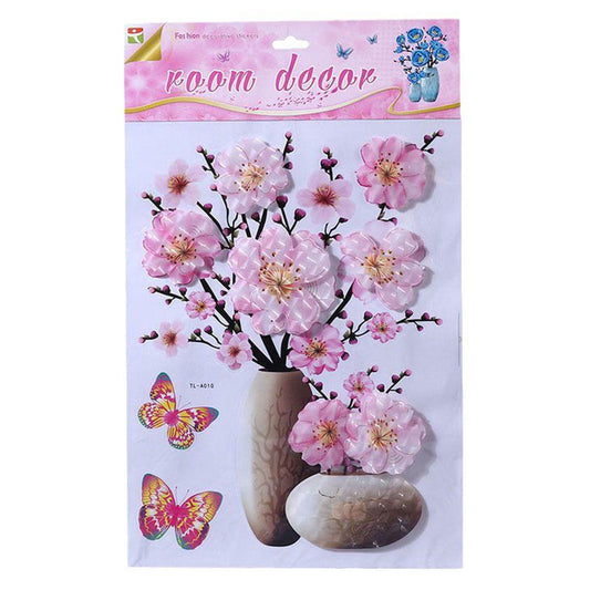 DX001-024 3D PVC Floral Wall Stickers | Peel & Stick Wall Decals for Living Room, Bedroom, Fridge, Almirah & Home Decor small size -33*19cm