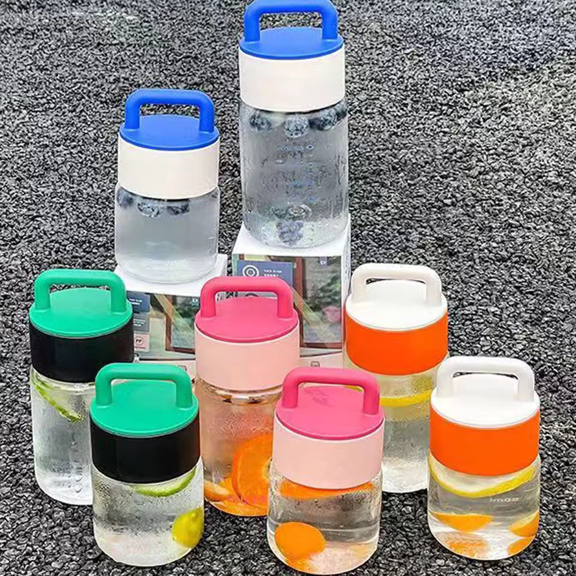 20375 Mini Glass Bottle with Handle {Random Color}