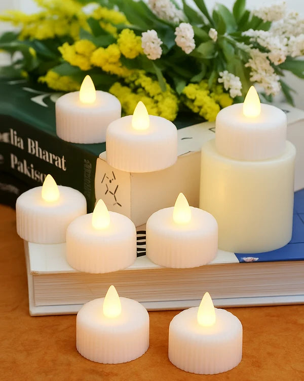 21032 (24 PCS) LED Tealight Candles – Warm White Flickering Flameless Lights for Home Décor, Diwali, Weddings & Parties, Battery Operated