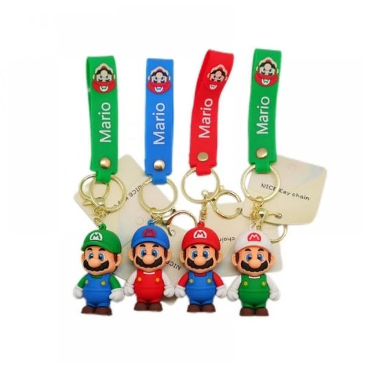 20179 Creations Super Game Mario Luigi 3D Character Figure Silicone Charm Keychain