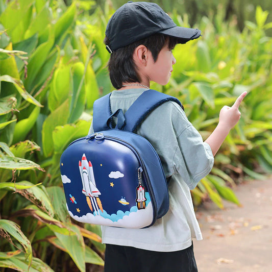 GBT-8840 Cartoon Backpack Preschool Baby Girls and Boys Castles Rockets School Bags {Random Design}