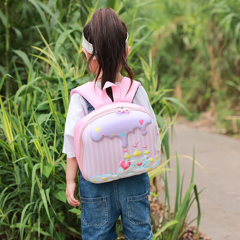 GBT-8840 Cartoon Backpack Preschool Baby Girls and Boys Castles Rockets School Bags {Random Design}