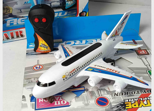 CR-98  A380 RC Airplane – 27MHz Radio Controlled Aircraft Toy for Kids | Realistic Blue Jet Model Plane with Remote Control