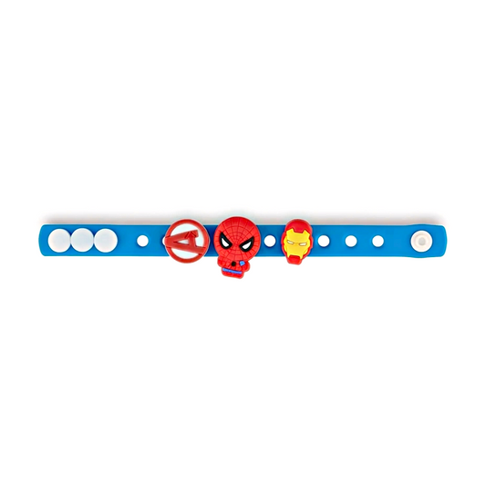 20819 Superhero Silicone Bracelet for Kids | Adjustable Cartoon Wristband | Soft Rubber Band {Random Design}