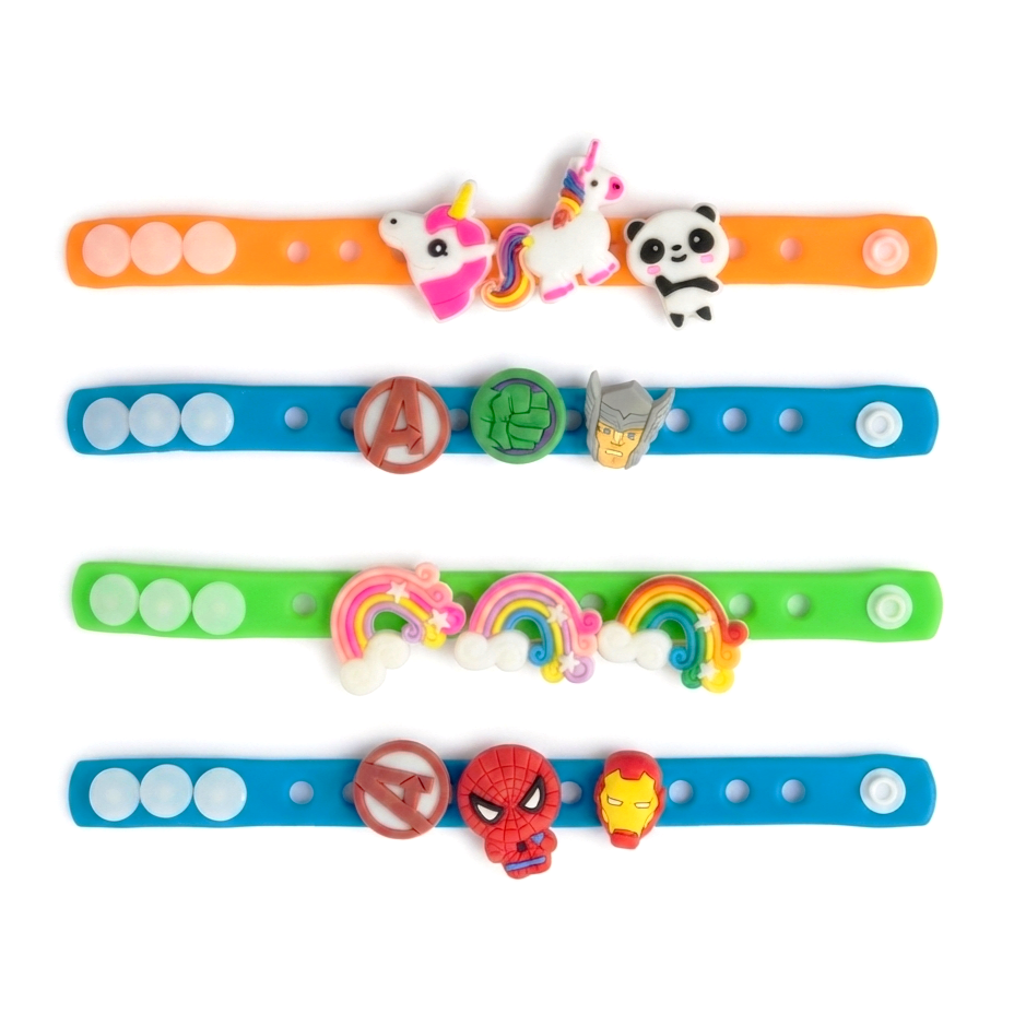 20819 Superhero Silicone Bracelet for Kids | Adjustable Cartoon Wristband | Soft Rubber Band {Random Design}