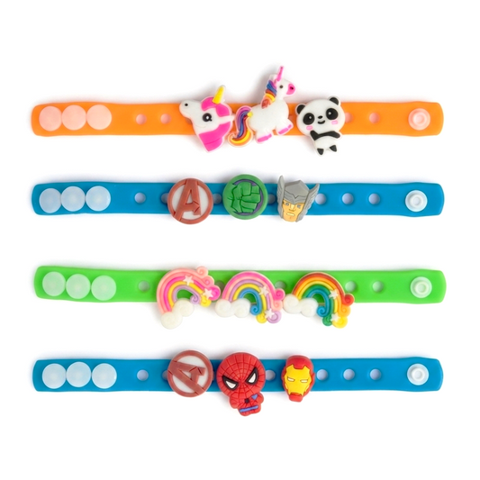 20819 Superhero Silicone Bracelet for Kids | Adjustable Cartoon Wristband | Soft Rubber Band {Random Design}