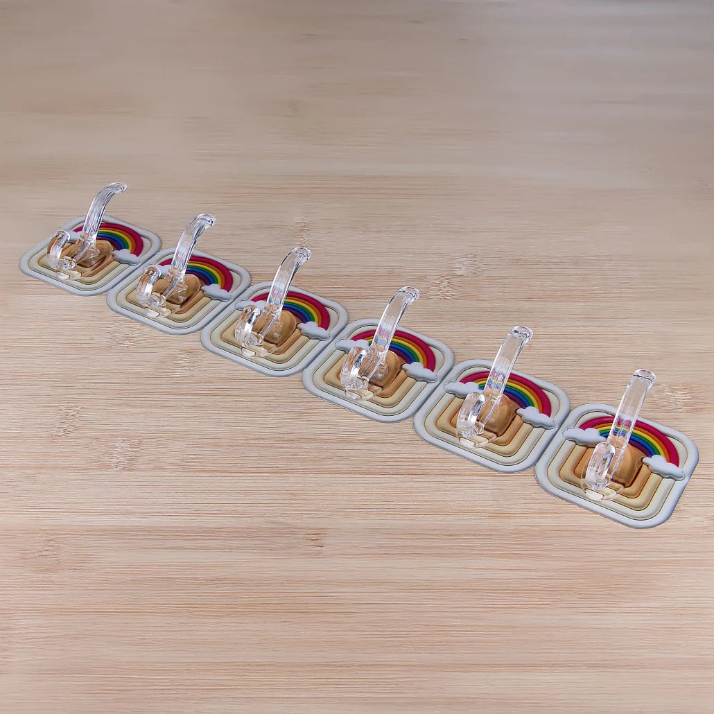 20138 Reusable Wall Hooks Without Drilling 6 Pcs