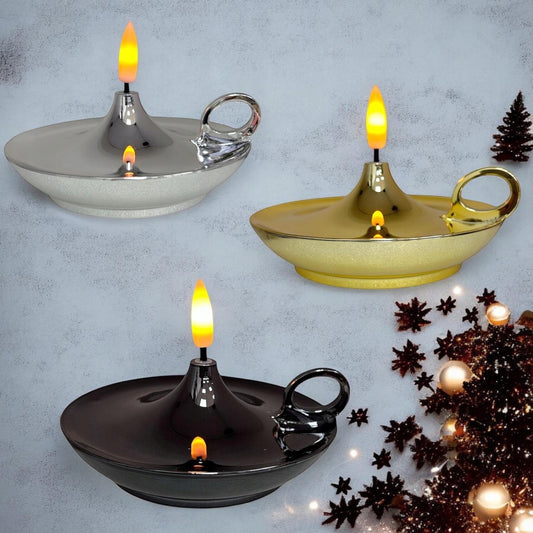 20308 Flameless Candle with Handle Flickering Long-Lasting Safe Light for Home and Festival Decor