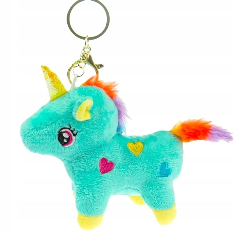 11171 Unicorn Keychain Poof Tail Plush Pendant Unicorn Plush Toy Key Ring {Random Color}