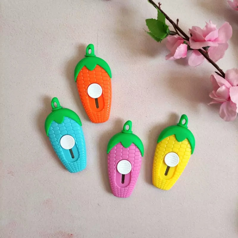 20183  {12 Pcs} Mini Box Cutter Retractable Utility Knife Cartoon Cartoon Letter Opener Paper Envelope Portable Cutter for Home