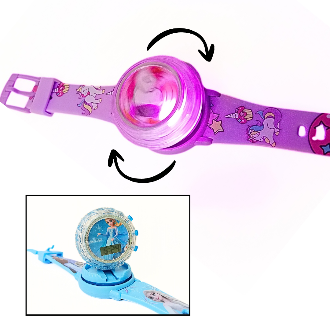 20346 Digital Spinner gyrodial Glowing Watch Rotating Cap Music Watches for Kids, Boys & Girls