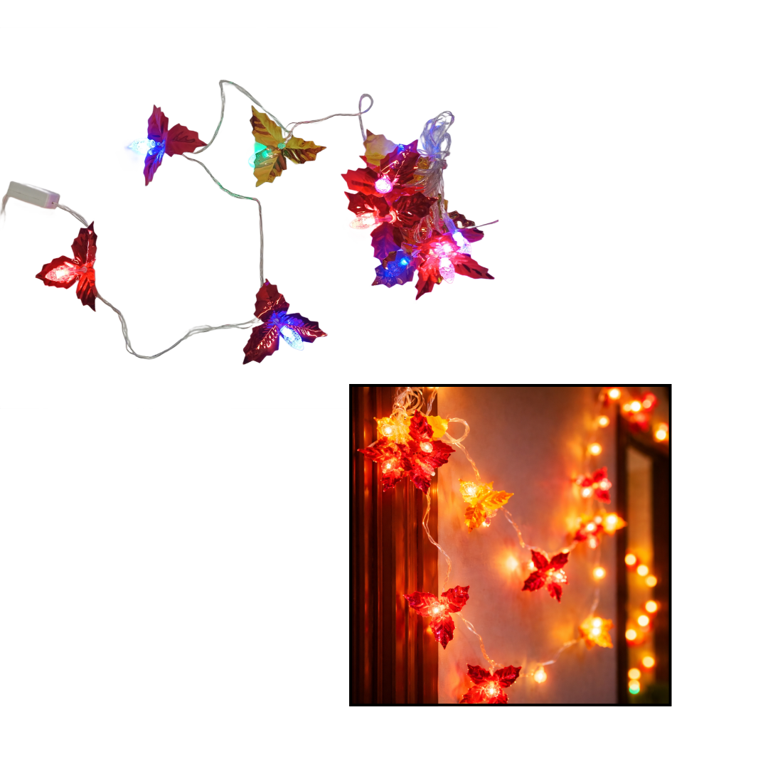 KT-L-153 Decorative LED Leaf String Light, Multicolor