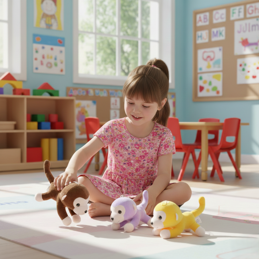 20340 Cute Monkey Soft Stuffed Plush Animal Toy for Kids Birthday Gifts 7D*32 Cm