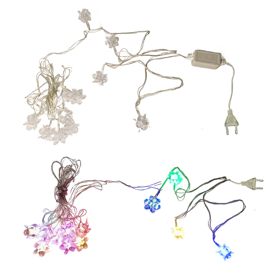 KT-L-164 Crystal Flower LED Decorative String Light, Multicolor and Golden Color {Random Design}