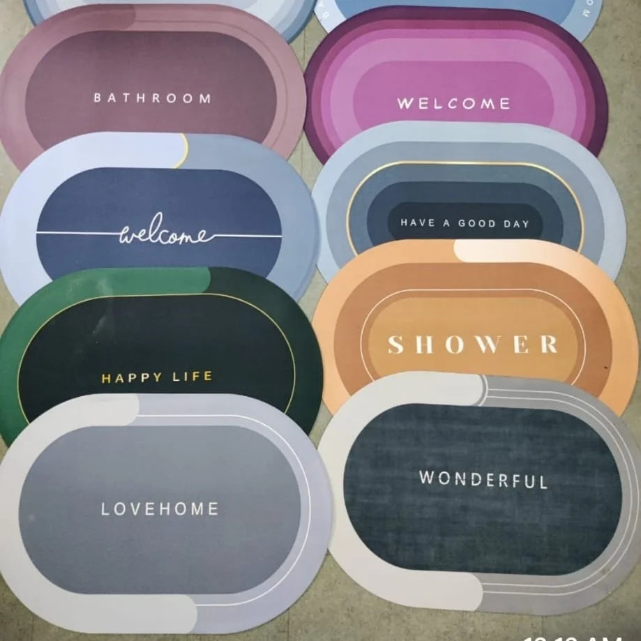 010343 Bathroom mat Soft Silicone Super Absorbent (40×60)Anti skid Quick Drying Bathroom & Water Absorbent Carpets Kitchen Entrance Door Mats