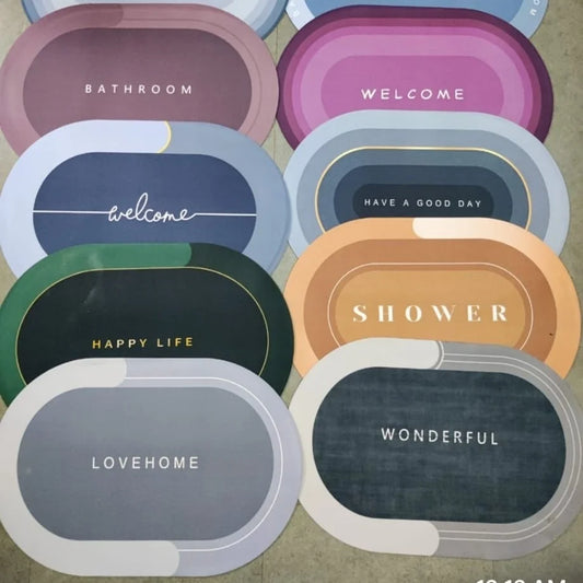 010343 Bathroom mat Soft Silicone Super Absorbent (40×60)Anti skid Quick Drying Bathroom & Water Absorbent Carpets Kitchen Entrance Door Mats