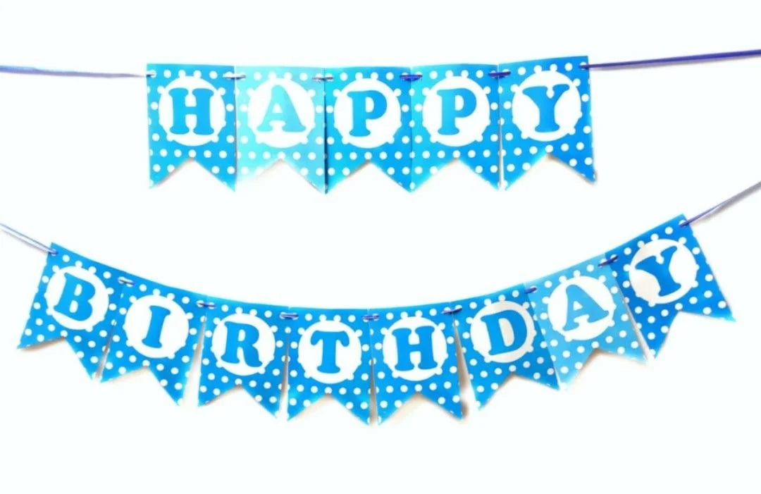 3031 (10pcs) happy birthday polka peapr banner