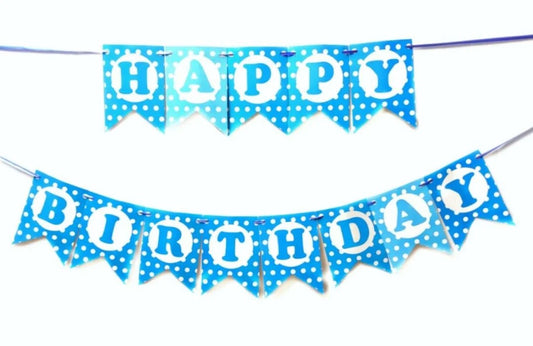 3031 (10pcs) happy birthday polka peapr banner