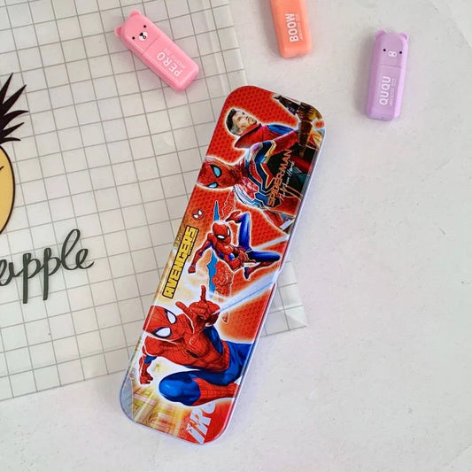 188438 Cartoon Printed double Metal Pencil Box