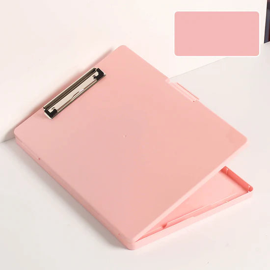 PX-0726 Clip Pad with Side-Opening/Clipboard with Storage Case for Paper and Document Storage {Random Color}