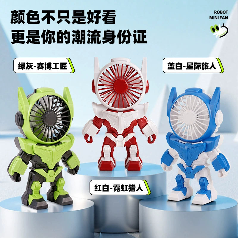 779-261 Handheld small fan, USB powered, robot small fan, the best gift for children {Random Color}