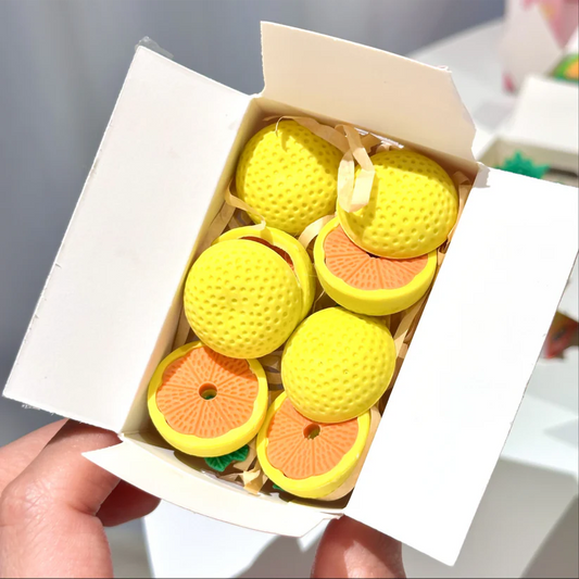 QH-8255 1 Box 6 pcs Mini Cute Fruit Eraser {Random Design }