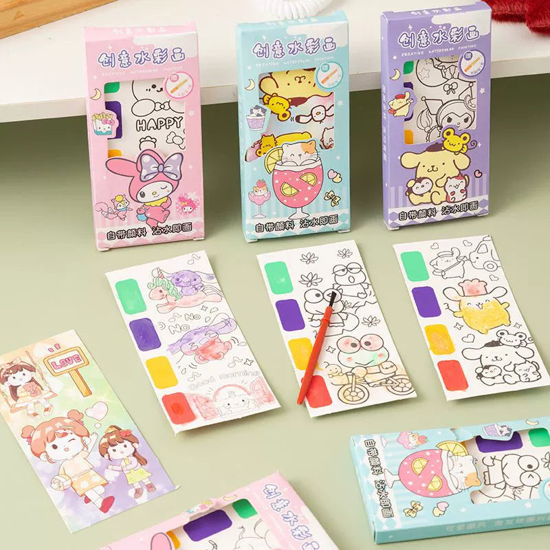 MY-168  Children's Watercolor Creative Scratch Painting Graffiti Sticks Dip Water Painting Color Filling with Pigment Gouache