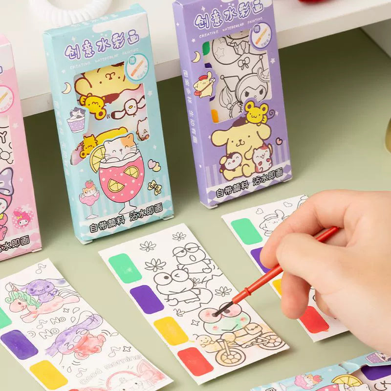 MY-168  Children's Watercolor Creative Scratch Painting Graffiti Sticks Dip Water Painting Color Filling with Pigment Gouache