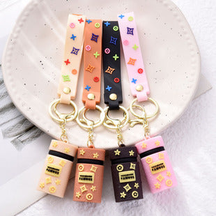 20395 Silicone Keychain Bag Charm with Wrist Strap, Waterproof Cylinder Design {Random Color}