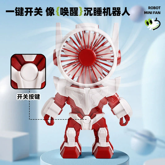 779-261 Handheld small fan, USB powered, robot small fan, the best gift for children {Random Color}