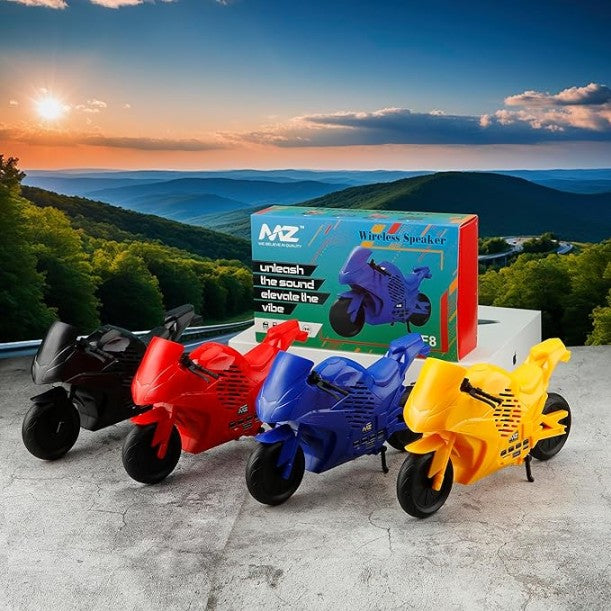 20469 Portable Bluetooth Speaker – 5W Dynamic Thunder Sound, 1200mAh Battery, Sports Bike Design, Compact Speaker (Multicolor)