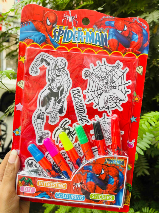 8009 Painting Stationery Kit, 6 Drawing Sheets with Easel, Water Based Colours Sketch {Random Color}