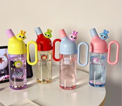 MT110 Cute Bunny Kids Water Bottle | BPA-Free Straw Sipper | Leak-Proof Cartoon Water Bottle for School, Travel & Outdoor Use