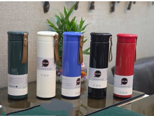 20727 Elegant Design 500ML Stainless Steel Insulated Hot Cold Drinks Beverages Portable Water Bottle {Random Color}