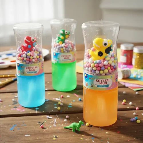 5010 Slime Crystal Unicorn Ou Dino Com Miniatura E Bolinhas {Random Design}