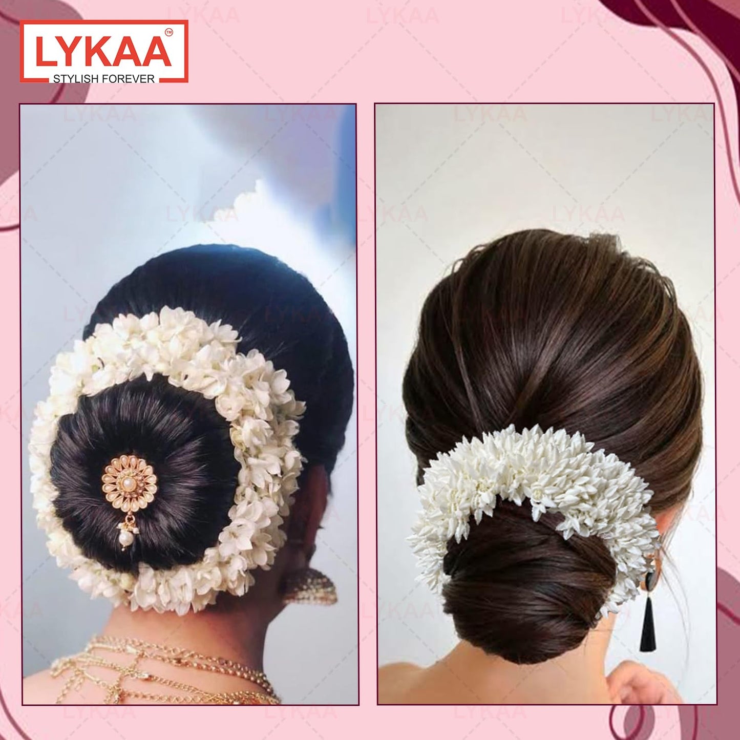 20633 Scented Jasmine Mogra Gajra plain white Phool Hair Accessories For Women & Girls